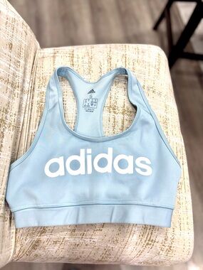 adidas Light Blue Logo Racerback Bikini Top